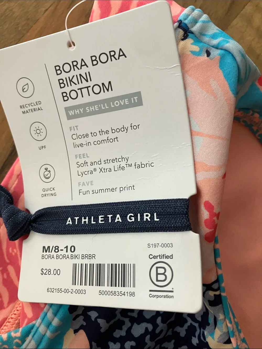 Athleta Girl Bottoms bora bora swim bikini Sz M 8-10 NWT
